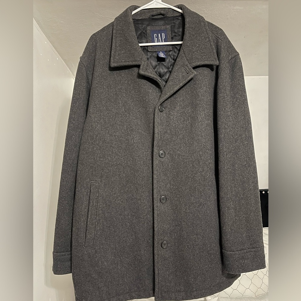 Gap Men’s Gray Coat Jacket Size Xl Lined